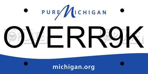 OVERR9K Michigan License Plate