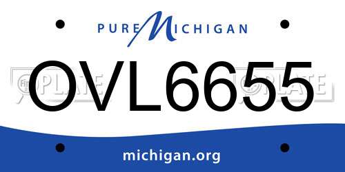 OVL6655 Michigan License Plate