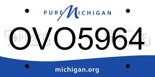 OVO5964 Michigan License Plate