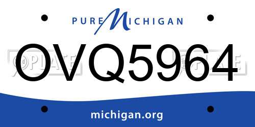 OVQ5964 Michigan License Plate