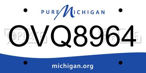 OVQ8964 Michigan License Plate