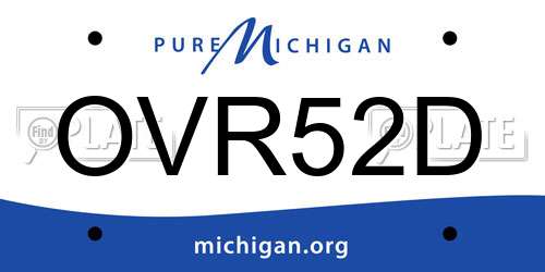 OVR52D Michigan License Plate