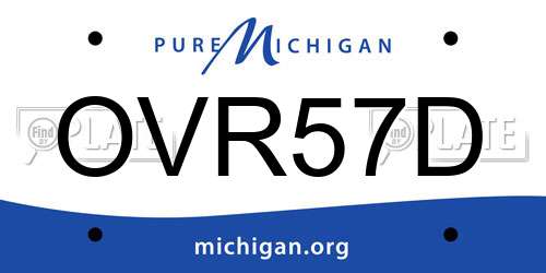 OVR57D Michigan License Plate