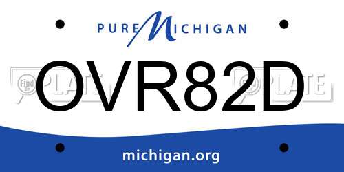 OVR82D Michigan License Plate