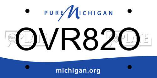 OVR82O Michigan License Plate