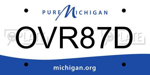 OVR87D Michigan License Plate