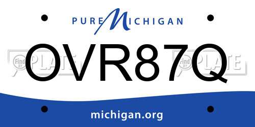 OVR87Q Michigan License Plate