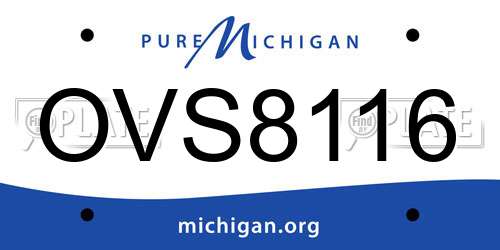 OVS8116 Michigan License Plate