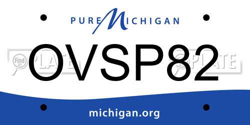 OVSP82 Michigan License Plate