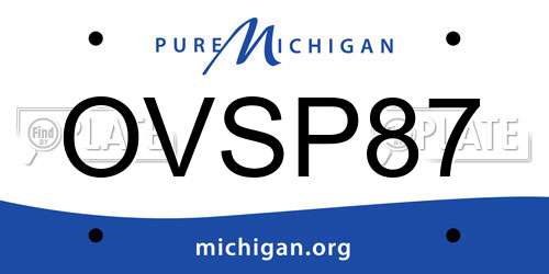 OVSP87 Michigan License Plate