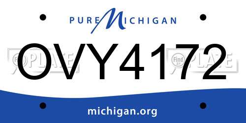 OVY4172 Michigan License Plate