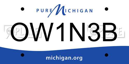 OW1N3B Michigan License Plate