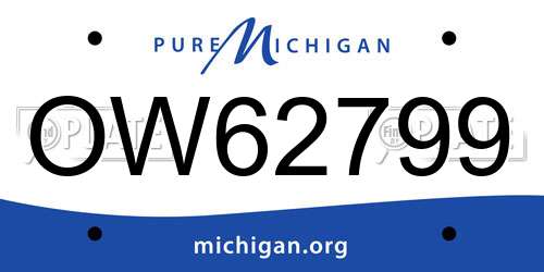 OW62799 Michigan License Plate