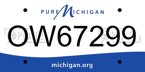 OW67299 Michigan License Plate