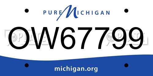 OW67799 Michigan License Plate