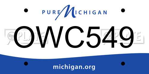 OWC549 Michigan License Plate