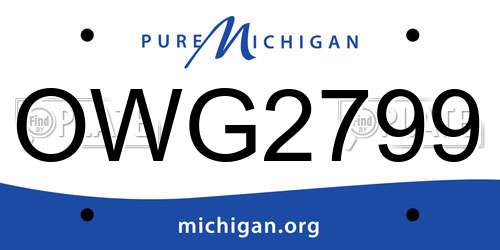 OWG2799 Michigan License Plate