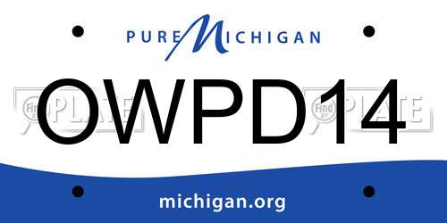 OWPD14 Michigan License Plate