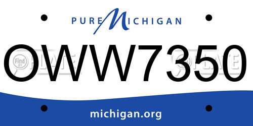OWW7350 Michigan License Plate