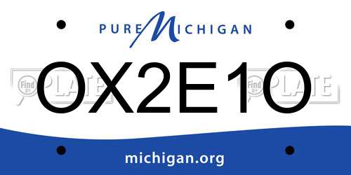 OX2E1O Michigan License Plate