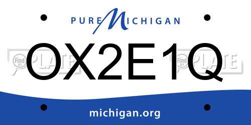 OX2E1Q Michigan License Plate