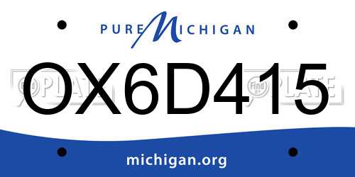 OX6D415 Michigan License Plate
