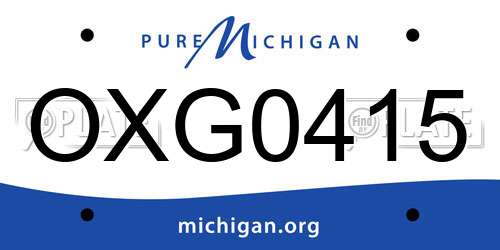OXG0415 Michigan License Plate