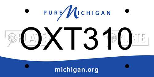 OXT310 Michigan License Plate