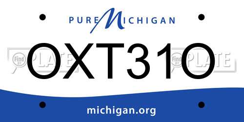 OXT31O Michigan License Plate