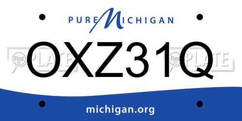 OXZ31Q Michigan License Plate