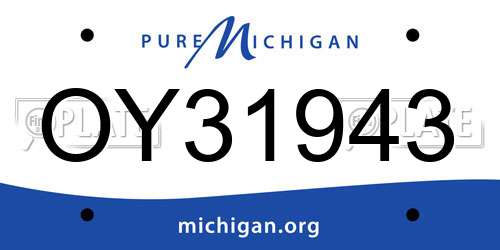 OY31943 Michigan License Plate