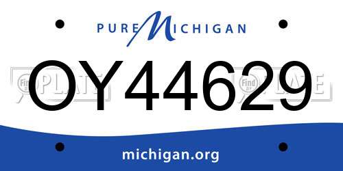 OY44629 Michigan License Plate