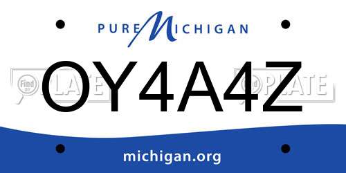 OY4A4Z Michigan License Plate