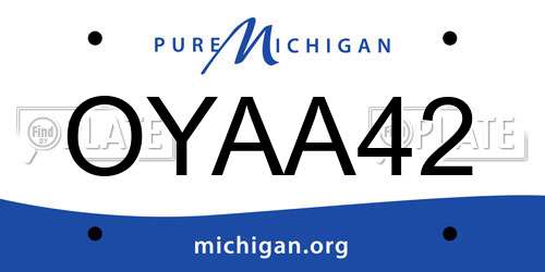 OYAA42 Michigan License Plate