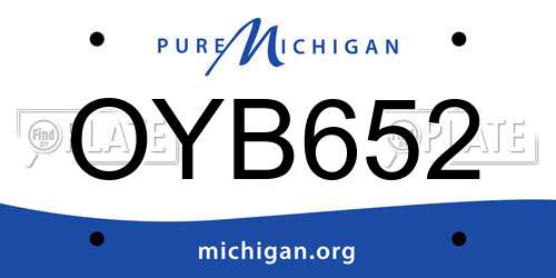 OYB652 Michigan License Plate