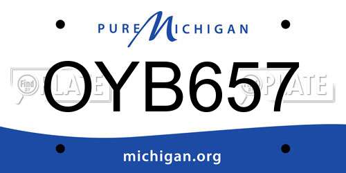 OYB657 Michigan License Plate