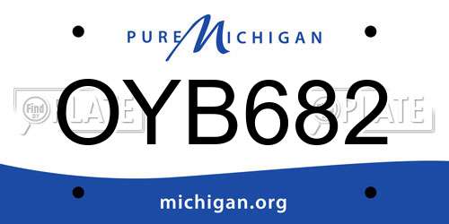 OYB682 Michigan License Plate