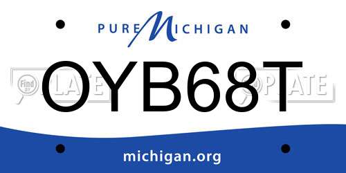 OYB68T Michigan License Plate