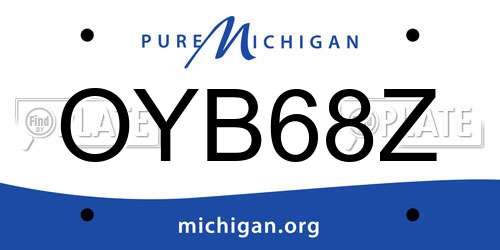 OYB68Z Michigan License Plate