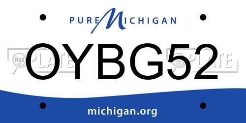 OYBG52 Michigan License Plate