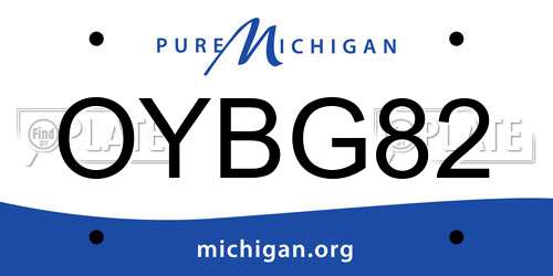 OYBG82 Michigan License Plate