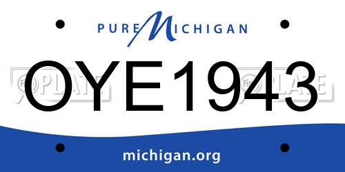 OYE1943 Michigan License Plate