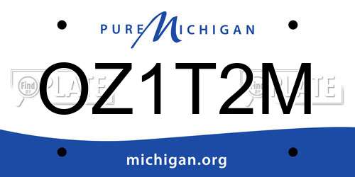 OZ1T2M Michigan License Plate