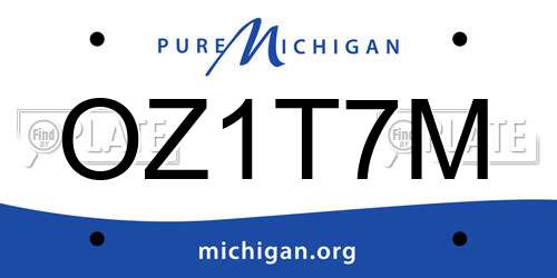 OZ1T7M Michigan License Plate