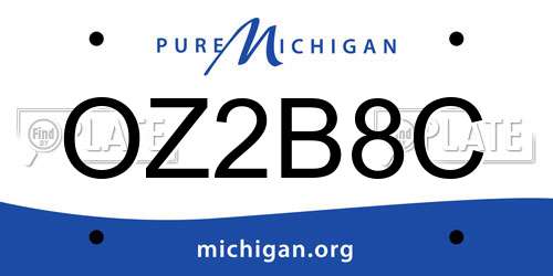 OZ2B8C Michigan License Plate