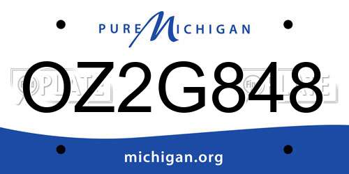 OZ2G848 Michigan License Plate