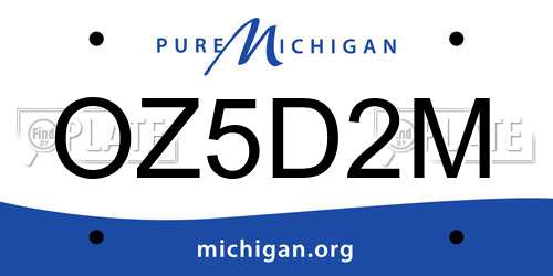 OZ5D2M Michigan License Plate