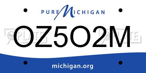 OZ5O2M Michigan License Plate