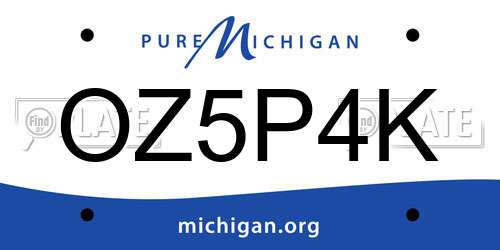 OZ5P4K Michigan License Plate