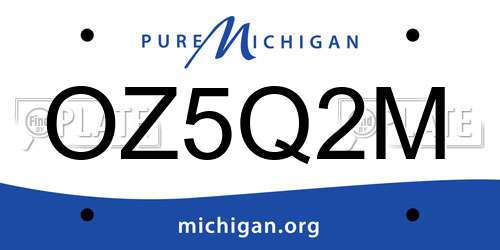OZ5Q2M Michigan License Plate
